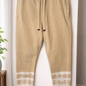 Talentless Beige Tie Dye Jogger Sweatpants Cozy Drawstring Lounge Pants Medium